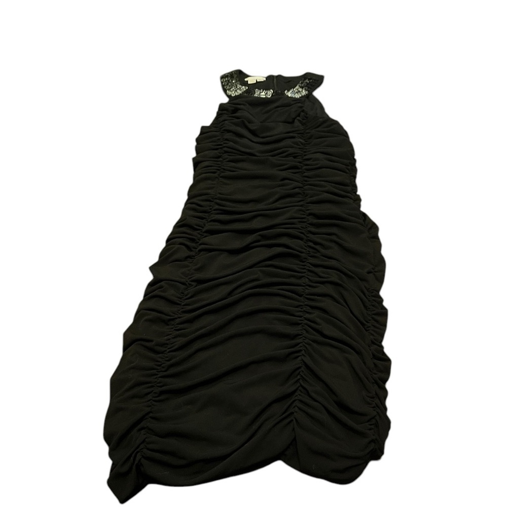 Black sleeveless dress with elaborate decorative collar - size 8